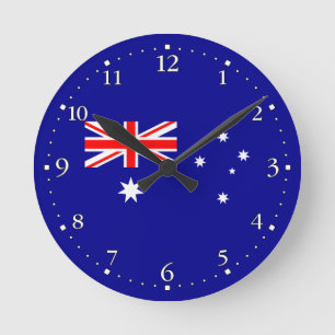 Horloge ronde du drapeau australien patriotique