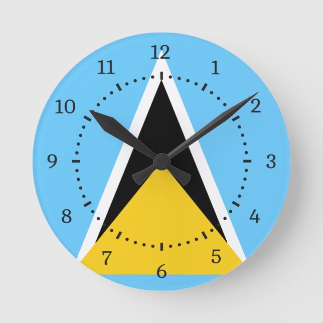 Horloge ronde du drapeau de Sainte-Lucie (Recto)
