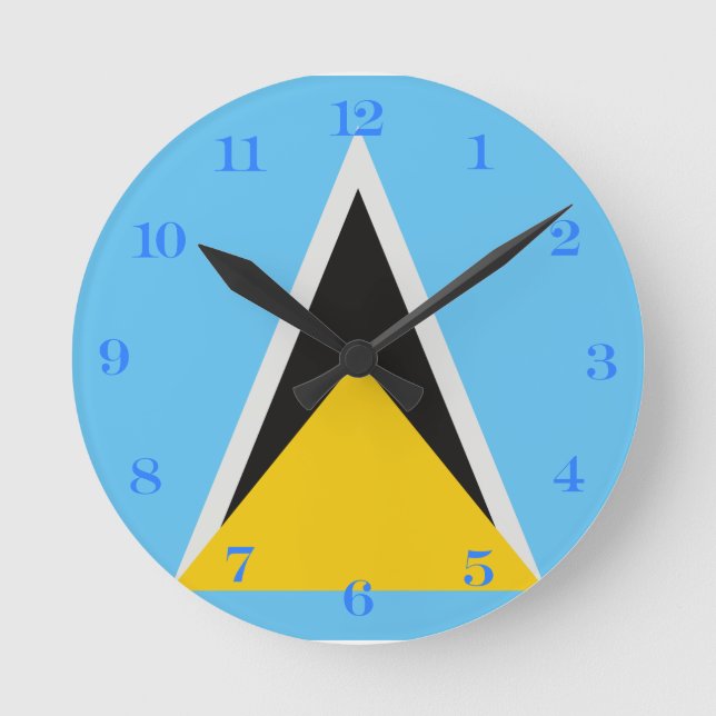 Horloge ronde du drapeau de Sainte-Lucie (Recto)