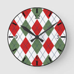 Horloge ronde du Jacquard de Noël