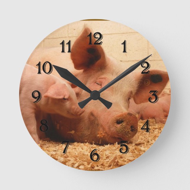 Horloge ronde du porc et du porc (Recto)