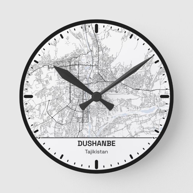 Horloge Ronde Dushanbe Clock City Line Art (Recto)
