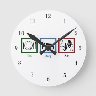 Horloge Ronde Eat Sleep Act