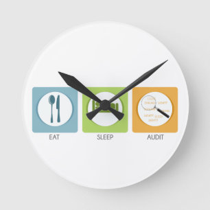 Horloge Ronde Eat Sleep Audit !