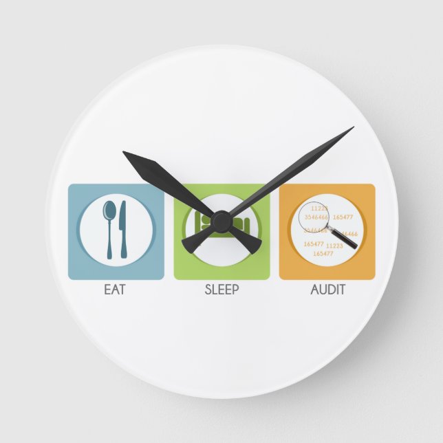 Horloge Ronde Eat Sleep Audit ! (Recto)