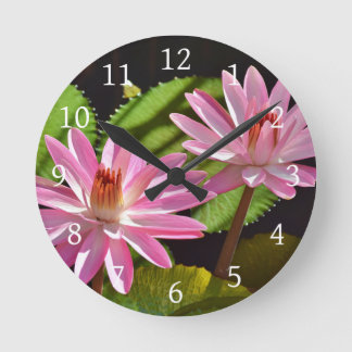 Horloge Ronde Eau rose Nénuphar Lily Nymphaea