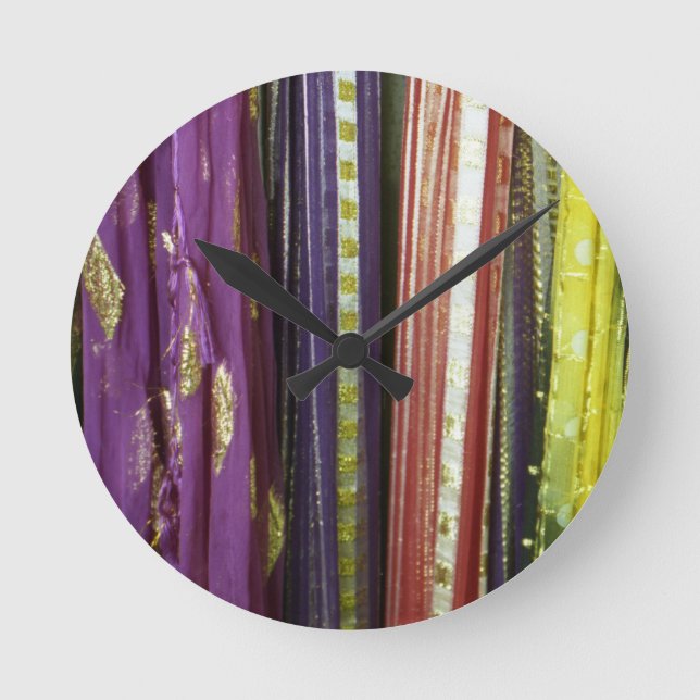 Horloge Ronde Écharpes asiatiques colorées (Recto)
