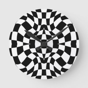 Horloge Ronde Échecs psychédéliques