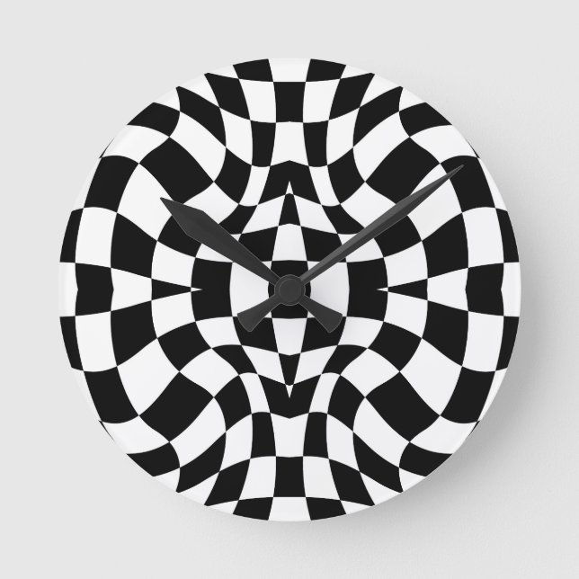 Horloge Ronde Échecs psychédéliques (Recto)