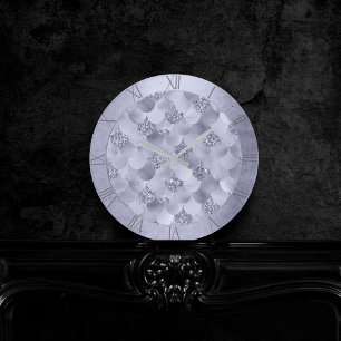 Horloge Ronde Échelles Chic Mermaid   Dusty Lavender Purple Lust