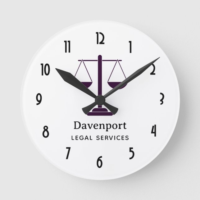 Horloge Ronde Échelles de justice Services juridiques Symbole de (Recto)