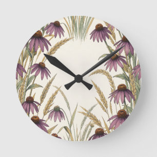 Horloge Ronde Échinacée botanique Blé