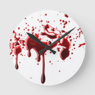 Horloge Ronde éclaboussure 3 de sang