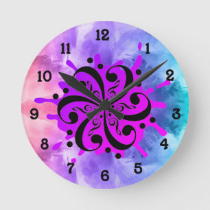 Horloge Ronde Éclaboussure musicale