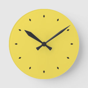 Horloge Ronde Éclairage Vibrant Couleur Jaune De L'Année