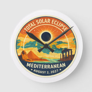 Horloge Ronde Éclipse solaire méditerranéenne de 2027