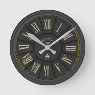 Horloge Ronde Écluse murale acrylique VINTAGE en MÉTAL