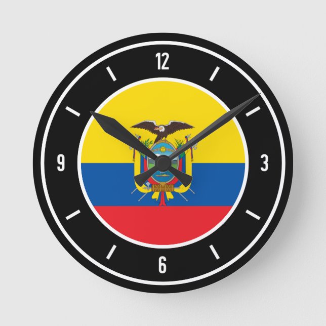 Horloge Ronde Ecuador Flag Elegant (Recto)
