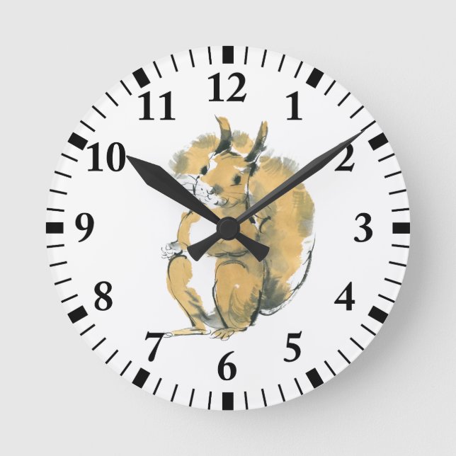 Horloge Ronde Écureuil (Recto)