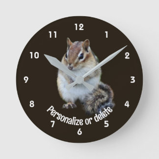 Horloge Ronde Écureuil Mignon Personnalisé