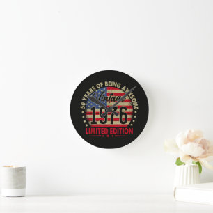 Horloge Ronde Édition limitée Anniversaire 50 ans 1976 Vintage