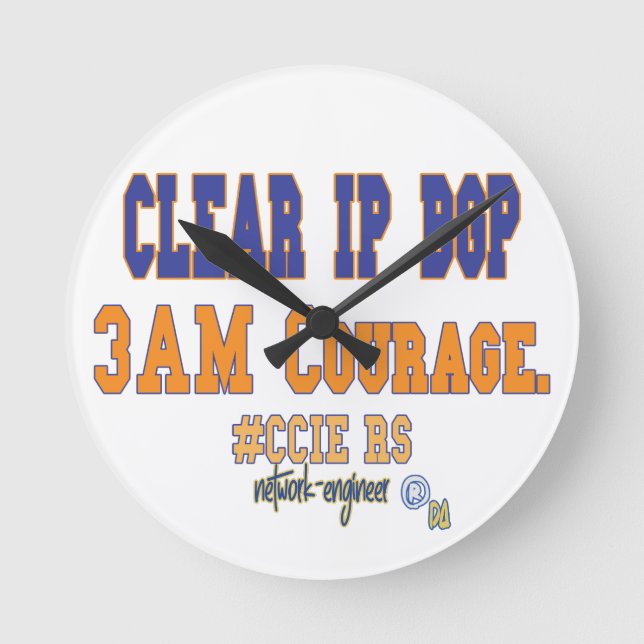 Horloge Ronde Effacer IP BGP - 3AM Courage  (Recto)