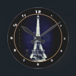 Horloge Ronde Eiffel Tower & Surreal Paris Art /love France BB<br><div class="desc">WALL CLOCK (art - BC4): Eiffel Tower & Ghost - surreal vintage artwork with altered second dimension of the tower. Unique portray of this famous landmark from romantic city of love "Paris" created by a master photo technique (not by digital alteration). Boutique La Pari, France night photography & surreal collectible...</div>