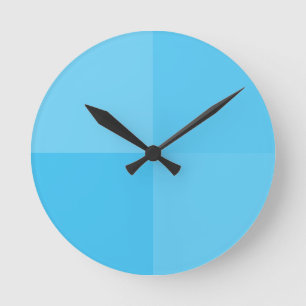 Horloge Ronde Elégant Ciel Bleu Pastel Minimaliste Carrés