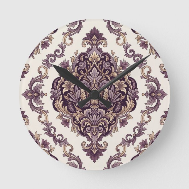 Horloge Ronde Elegant Damask (Recto)