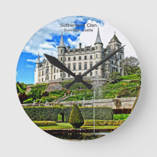 Horloge Ronde Elégant Dunrobin Castle Scotland Sutherland Clan