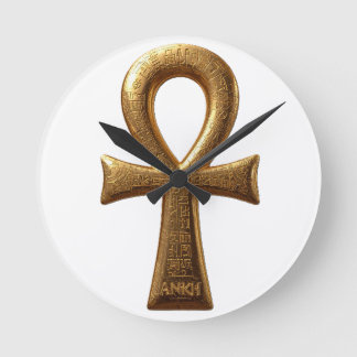 Horloge Ronde Elegant Egyptian Ankh Symbol Wall Art