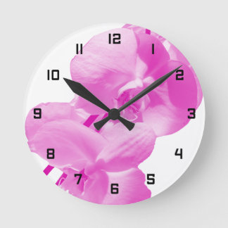Horloge Ronde Élégant floral rose
