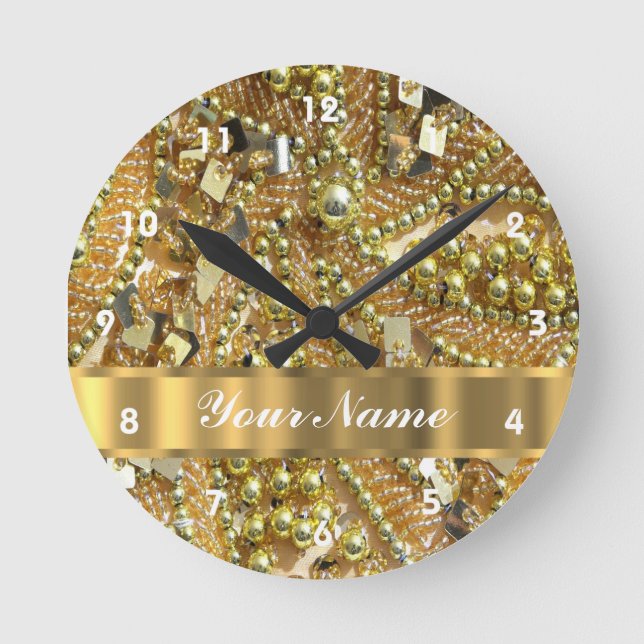Horloge Ronde Elegant gold bling (Recto)
