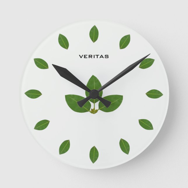Horloge Ronde Elegant Green Bay Tree Leaves (Recto)