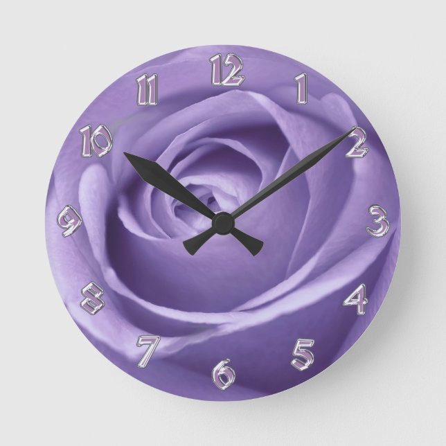 Horloge Ronde Élégant Rose de la collection de lavande cadenas (Recto)