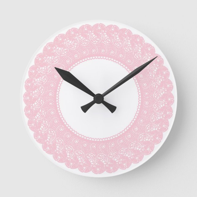 Horloge Ronde Elegant rose lace clock (Recto)
