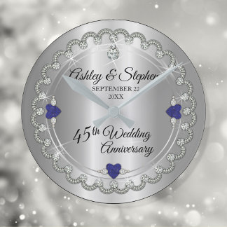 Horloge Ronde Elegant Sapphire Diamonds