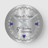 Elégant Sapphire Diamonds 5e anniversaire Mariage