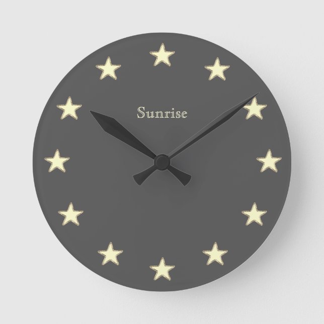 Horloge Ronde Elegant stars de Dark Gray (Recto)