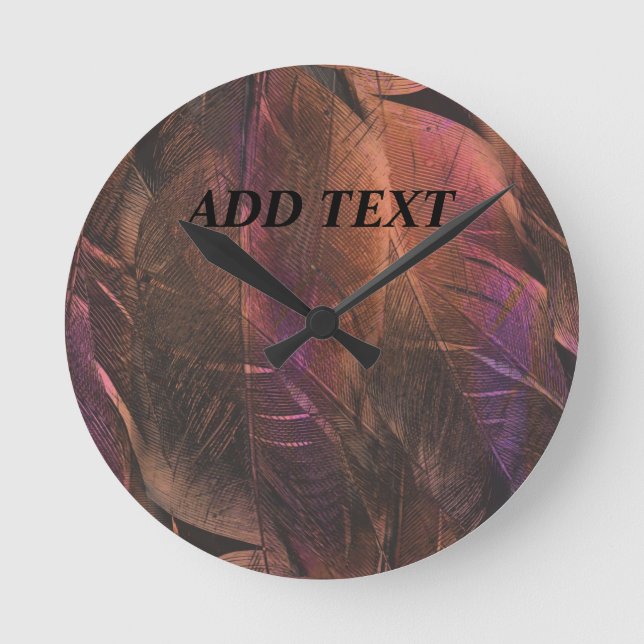Horloge Ronde Élégants feuilles abstraits (Recto)
