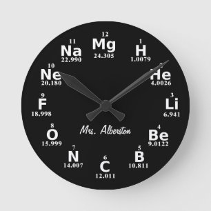 Horloge Ronde Élément de science de table périodique personna