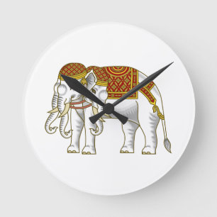 Horloge Ronde Elephant blanc thaïlandais Erawan