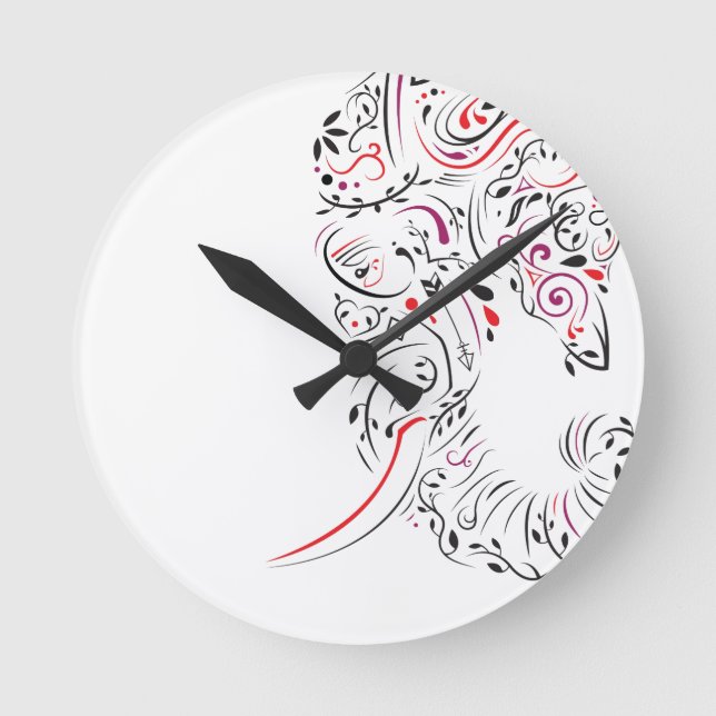 Horloge Ronde éléphant orné (Recto)