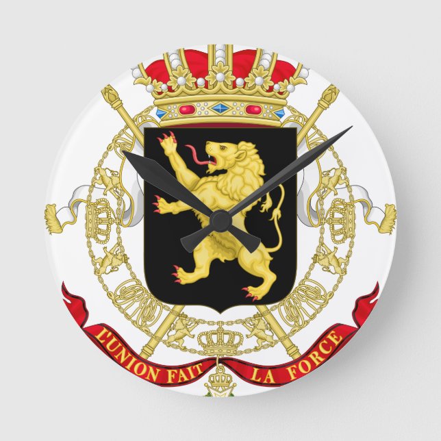 Horloge Ronde Emblème belge - Coat of Arms of Belgium (Recto)