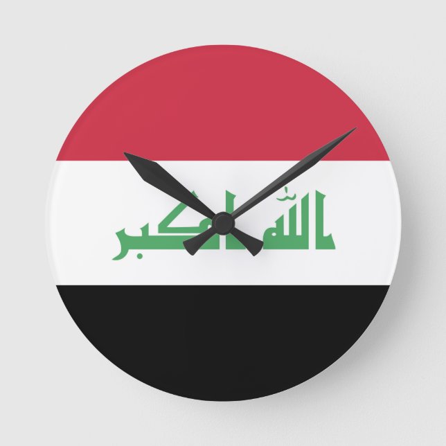 Horloge Ronde Emblème du drapeau irakien (Recto)