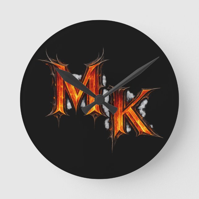 Horloge Ronde Emblème gothique infernal MK (Recto)