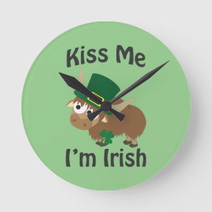 Horloge Ronde Embrassez-moi, je suis un yak irlandais