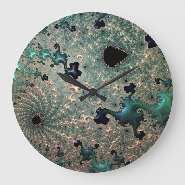Horloge ronde Emerald et Gold Mandelbrot (Recto)