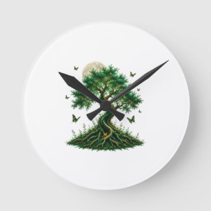 Horloge Ronde emerald magic tree latte mug