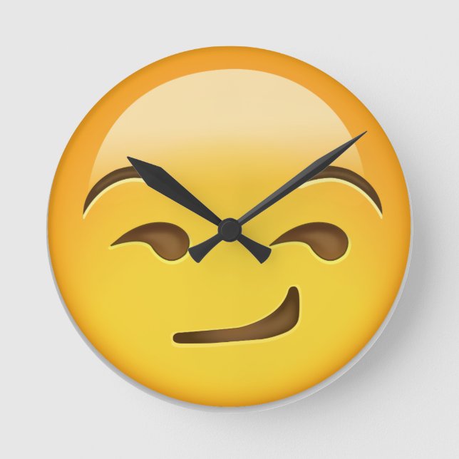 Horloge Ronde Emoji au visage souriant (Recto)